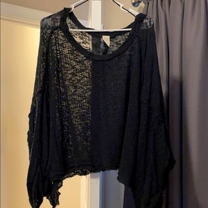 Free People Black body slouchy sweater